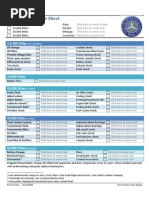 W123 Maintenance Sheet