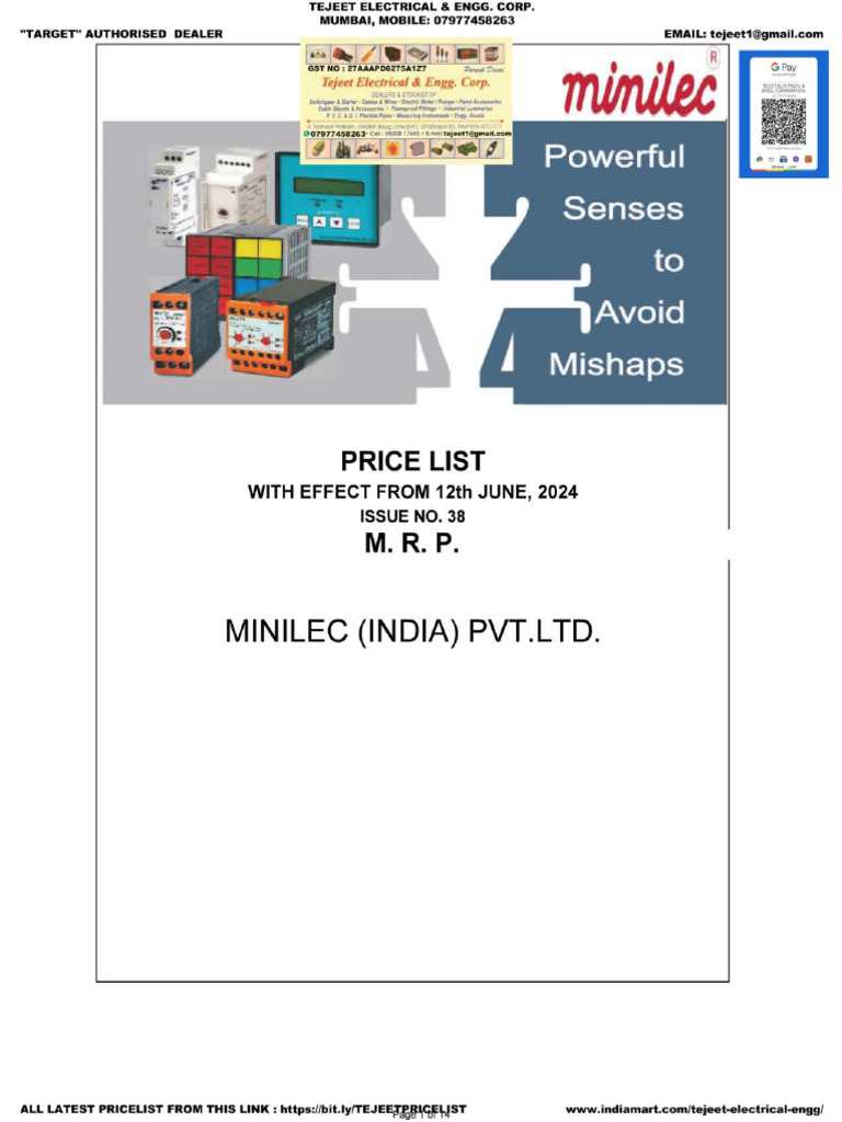 Minilec Protection Relay Price List Wef 23082022 PDF