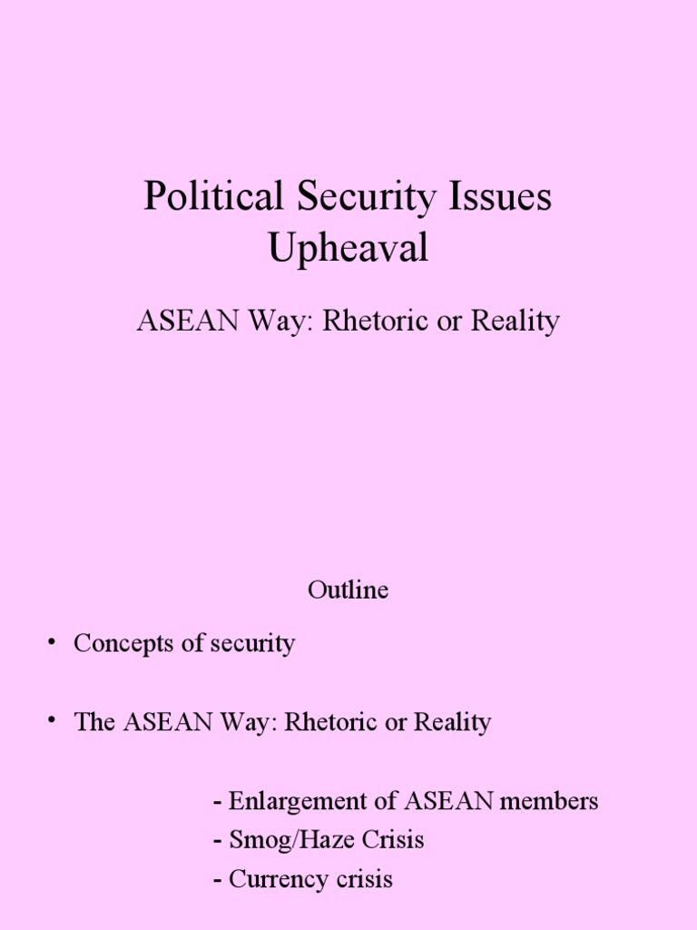 ASEAN Security: Rhetoric vs. Reality | PDF | International Relations ...