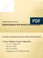 Perhitungan PPH Wajib Pajak Badan. Materi Adm Pajak