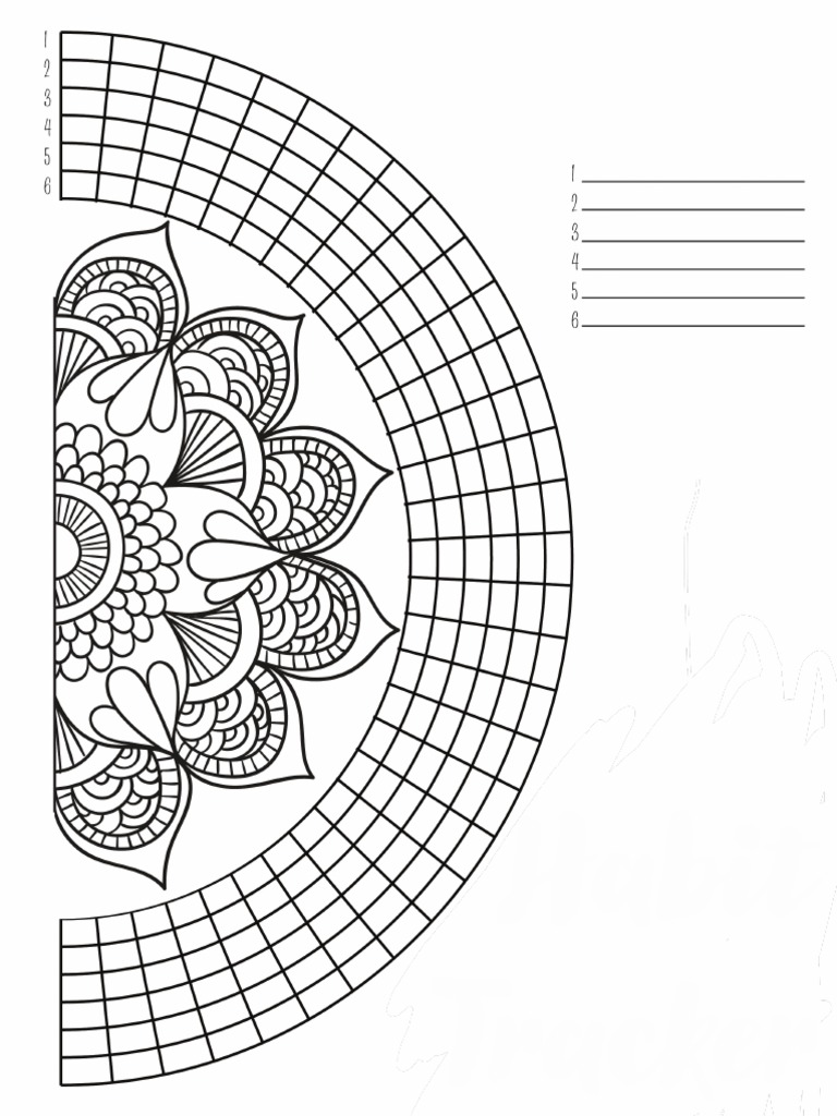 Habit tracker half mandala pdf