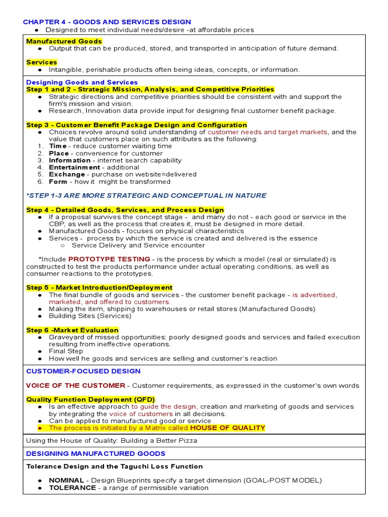 Goods and Services Design Overview | PDF | Engineering Tolerance ...