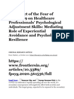 Effect of COVID-19 Fear on Healthcare Workers' Psychological Adjustment