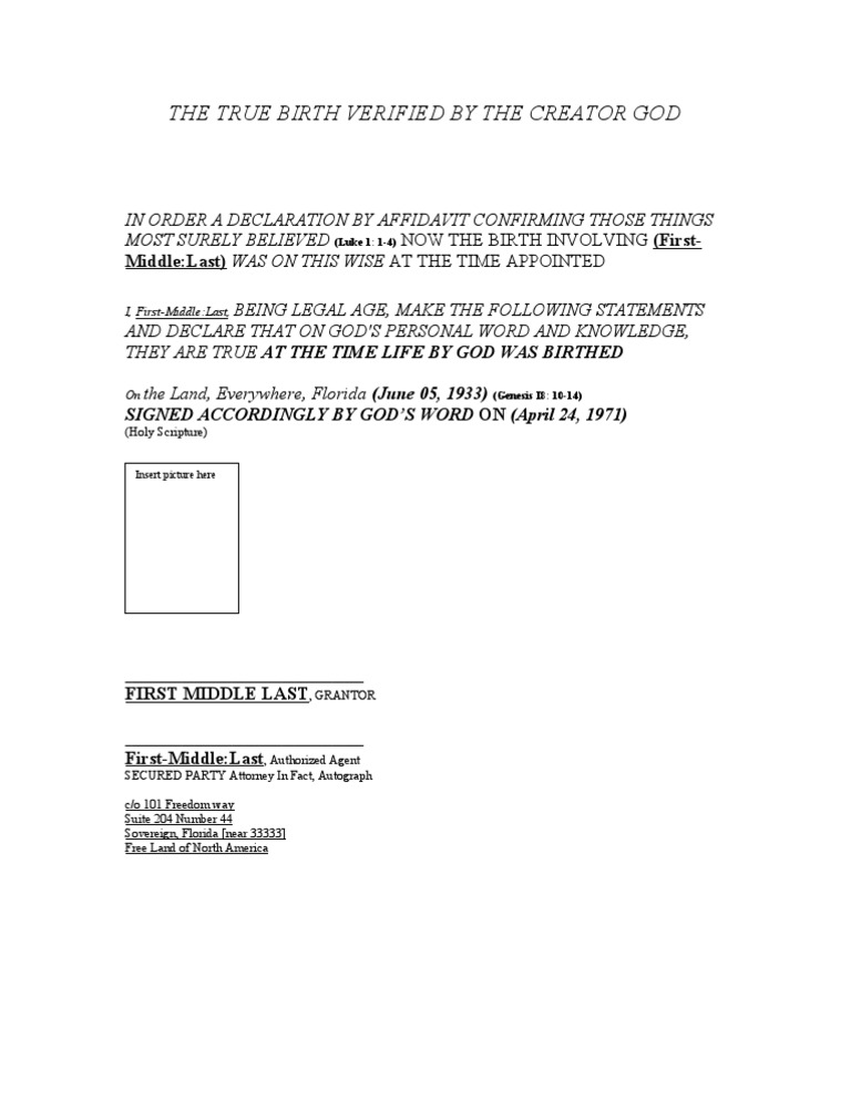 The True Birth Notice