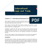 Lesson 2.1 - International Business Environment