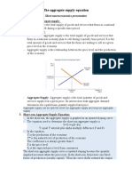 The Aggregate Supply Equation