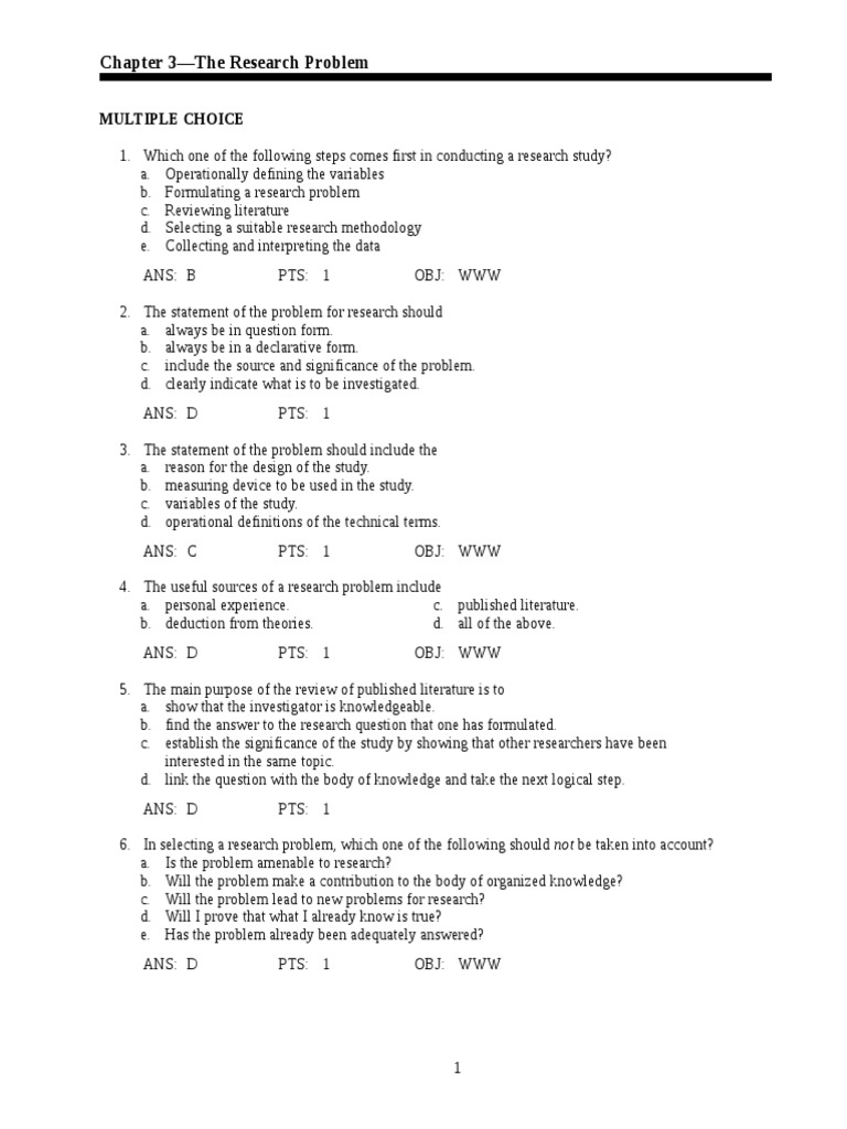 Research Problem Identification in Studies | PDF | Theory ...