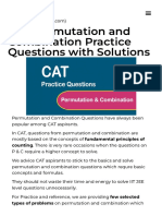 CAT Permutation and Combination Practice Questions