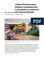 Aprobado El Real Decreto para Primaria - Enfoque Competencial, Emocional y de Género, y Refuerzo de La Atención Personalizada - Actualidad Docente