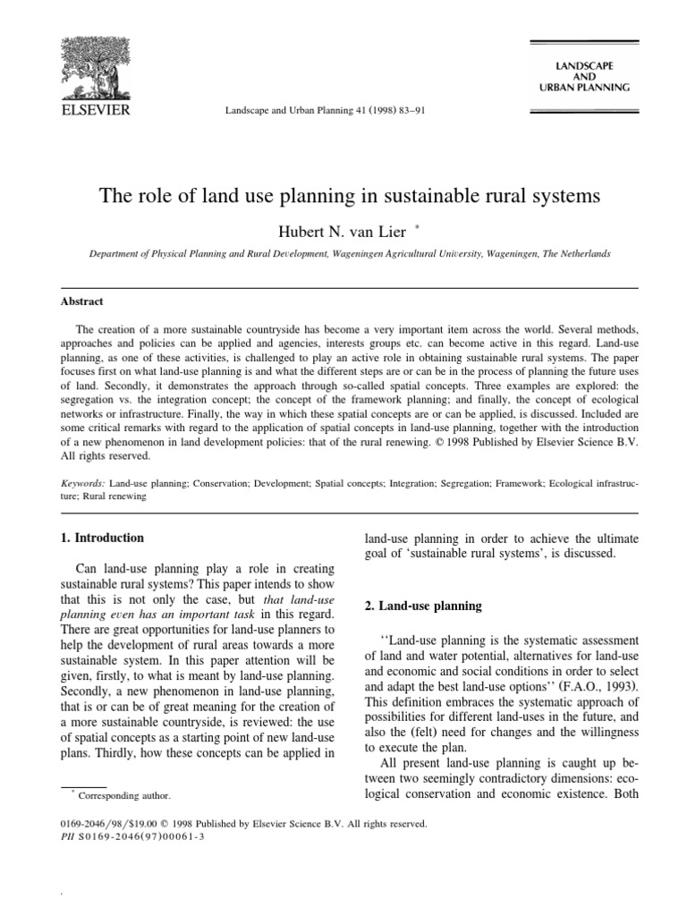 Land-Use Planning for Sustainable Rural Systems | PDF | Sustainability ...