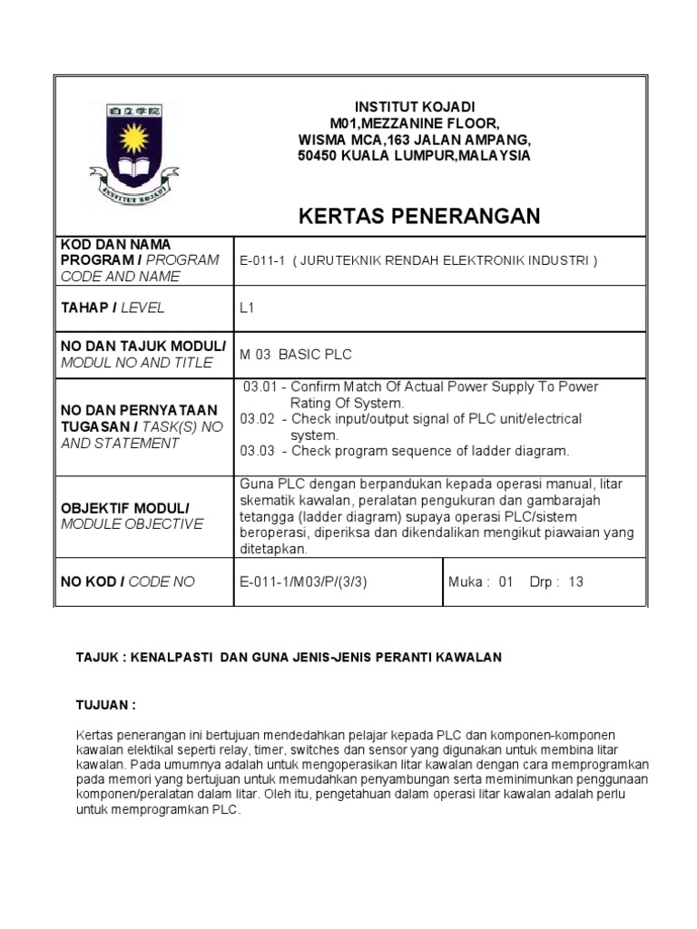 Nota PLC 3-3 | PDF