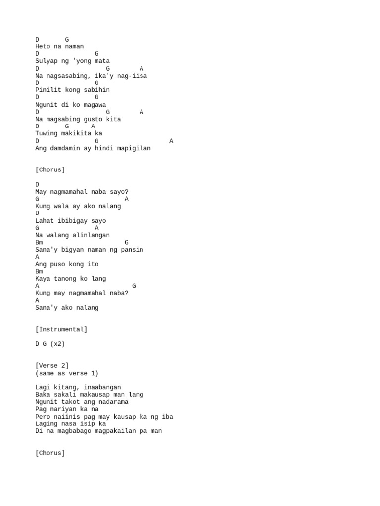 Sana Ako Nalang Chords | PDF