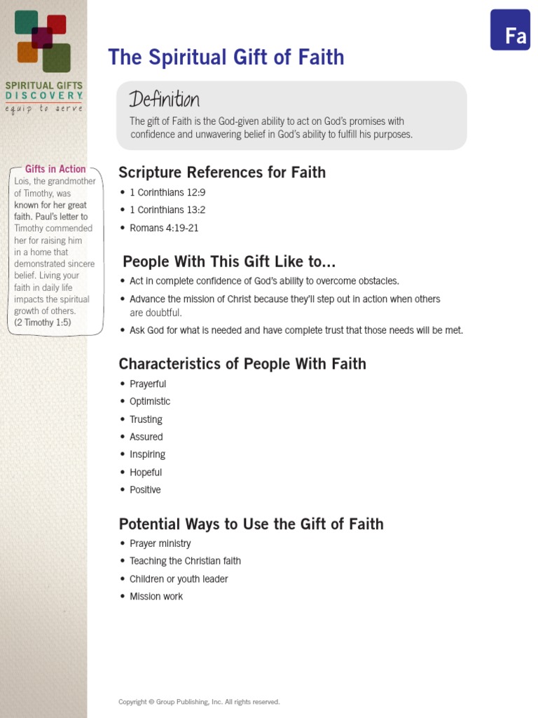Gift faith pdf