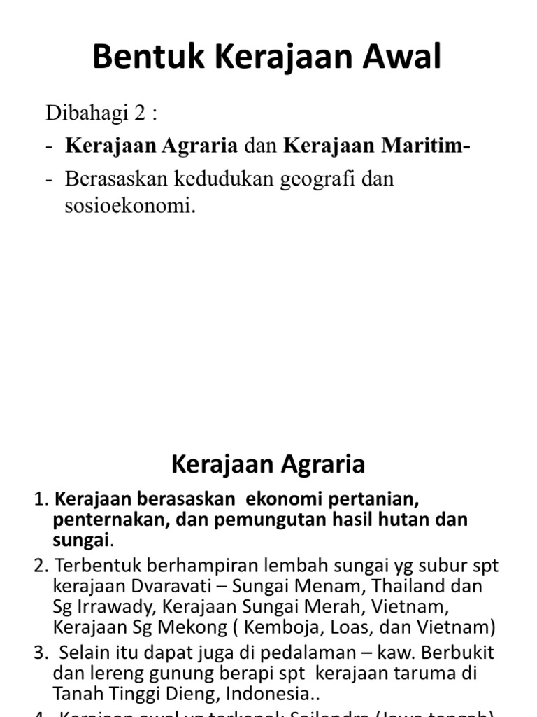 Kerajaan Maritim Dan Agraria