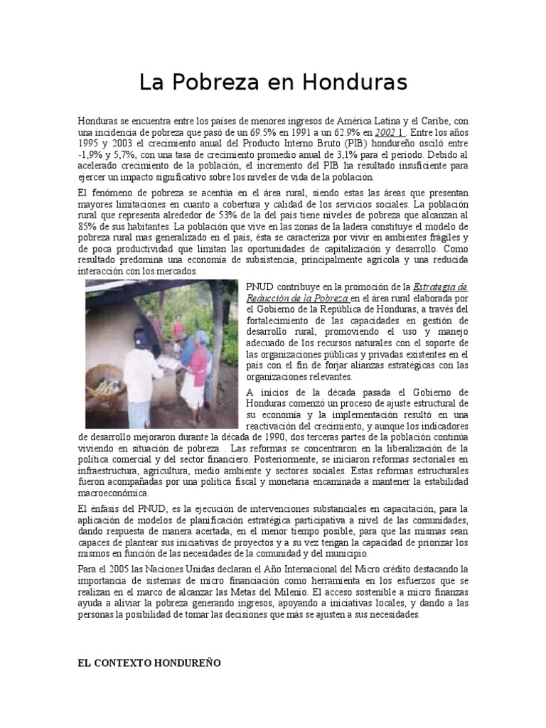 Estrategias para Reducir la Pobreza en Honduras | PDF | Programa de las ...