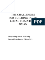 The Challenges For Building in The Local Climate of Oman - Sarah Al-Harthy