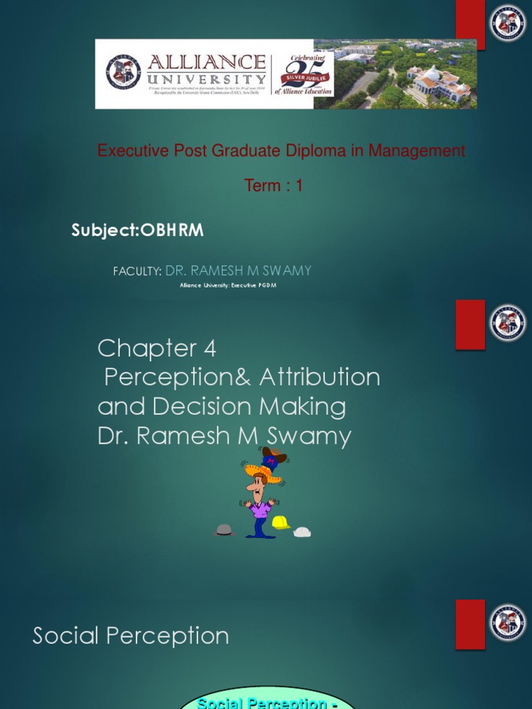 Chapter 4 PERCEPTION & DECISION MAKING | PDF | Mental Processes ...