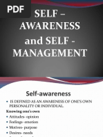 Self - Awareness and Self - Management