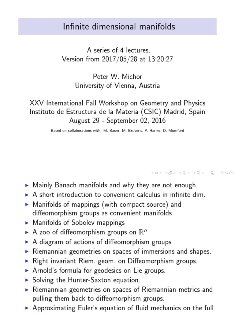 Madrid 2016 pdf differentiable manifold banach space
