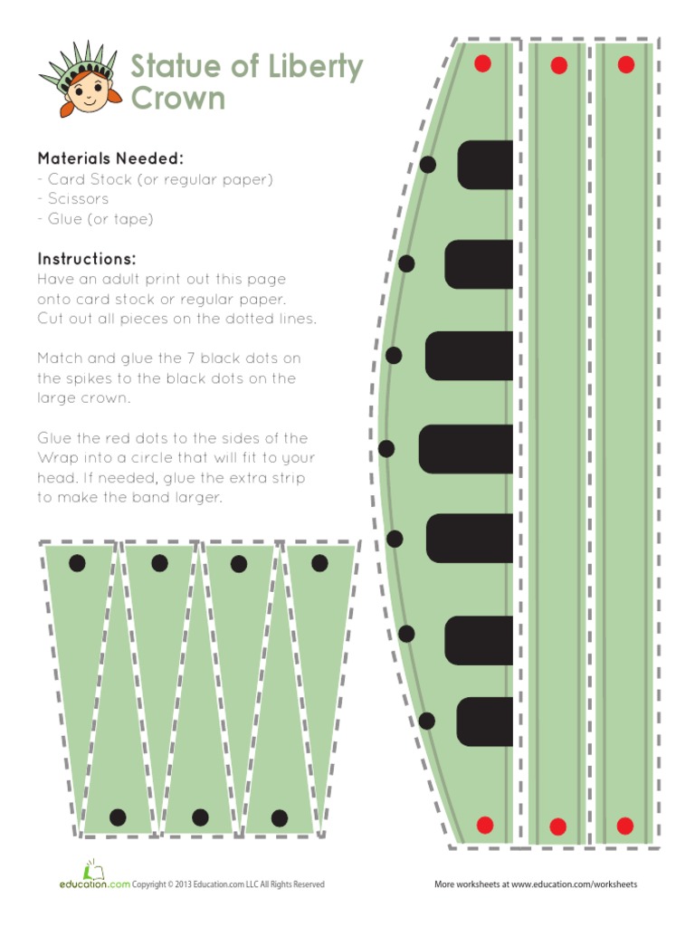 Statue of Liberty Crown | PDF | Sports \u0026 Recreation | Games \u0026 Activities, image size:768x1024