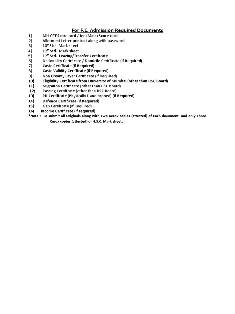 FEAdmission | PDF