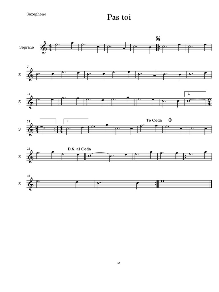 Soprano Saxophone Sheet Music | PDF