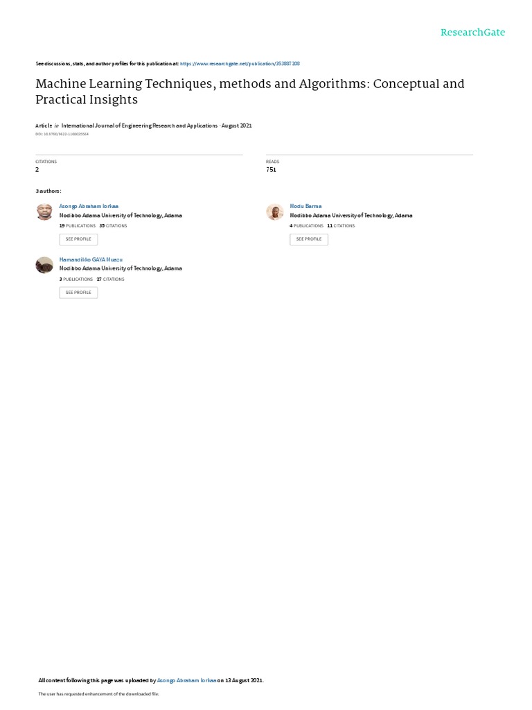 Machine Learning Techniques | PDF | Machine Learning | Artificial ...