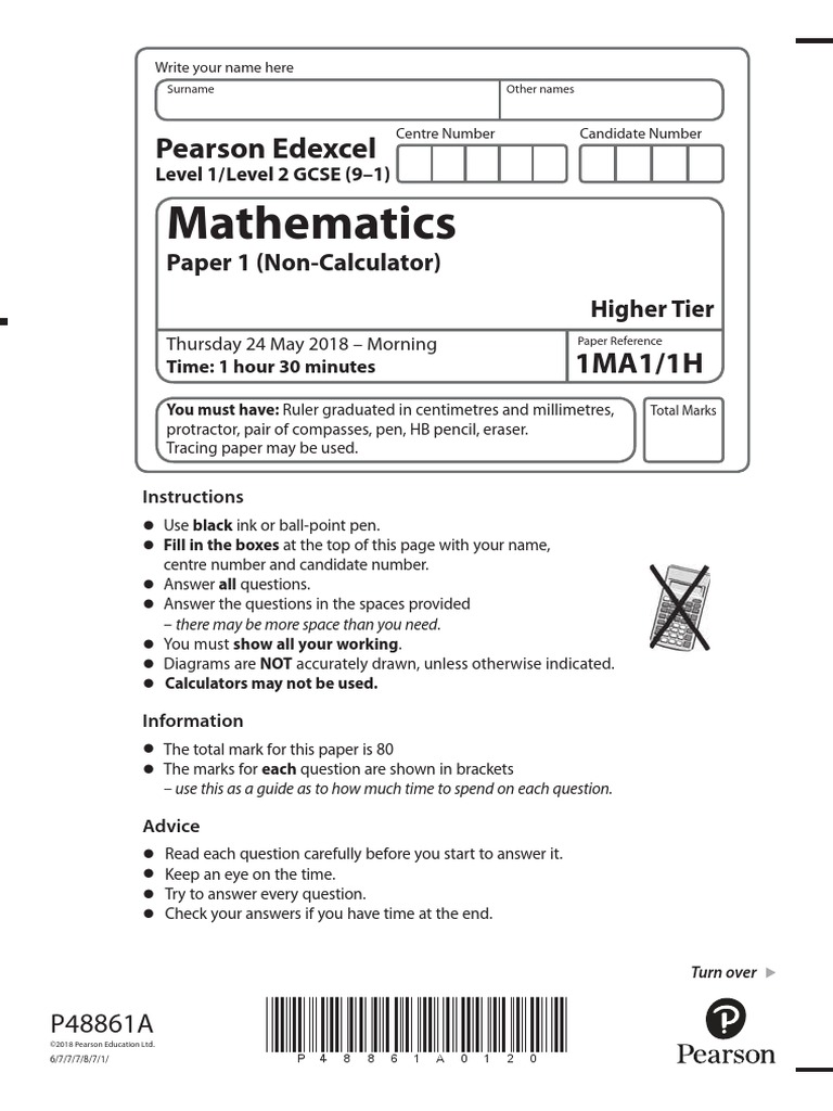 Mathematics Pearson Edexcel PDF Area Elementary Mathematics