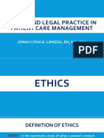 Ethics and Legal Practice in Patient Care Management