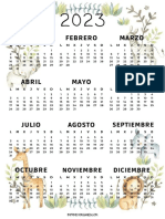 Calendario Animales 2023