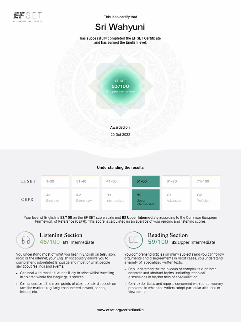 Ef set certificate pdf