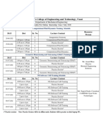 Internship Schedule - Mechanical