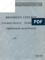 Maitland McDonagh Brooklyn College Film Class Syllabus