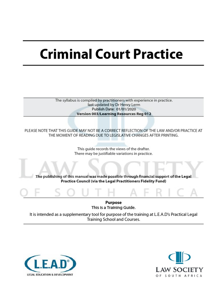 Criminal Court Practice 2020 Pdf Prosecutor Criminal Procedure