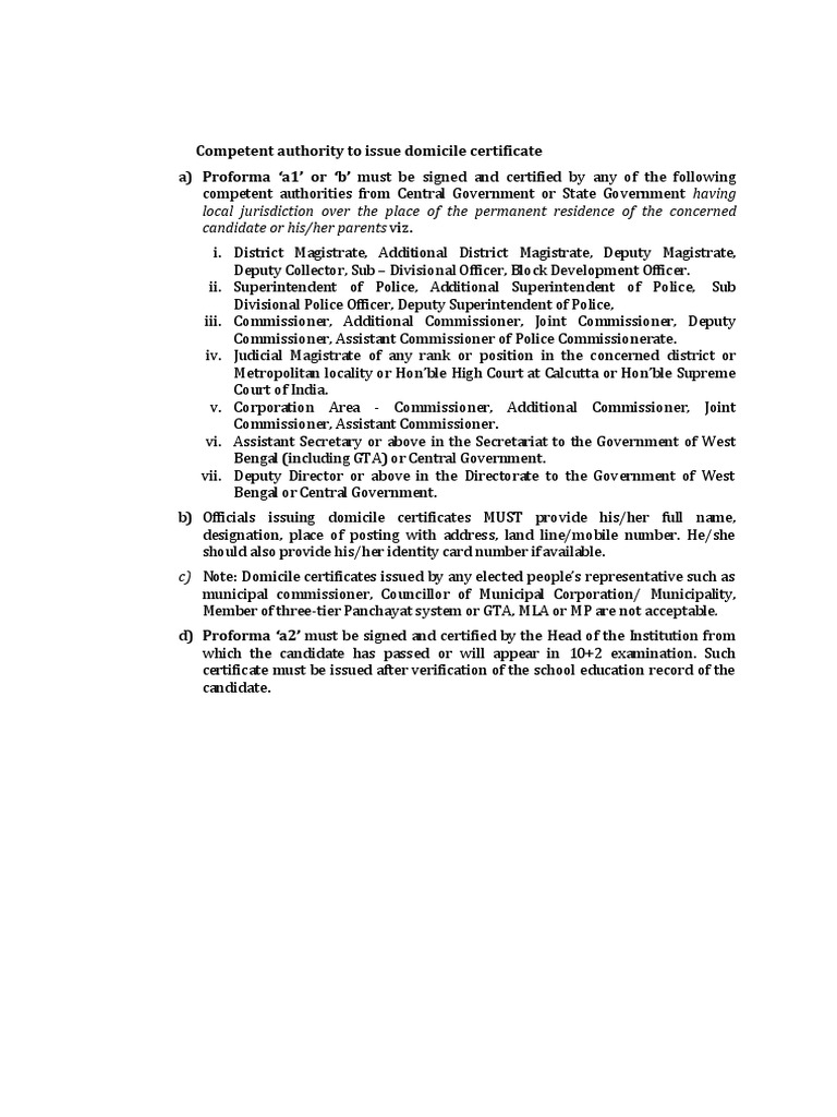 certificate of domicile indonesia