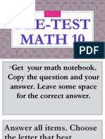 Math 10 Pretest