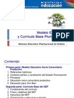 Modelo Educativo y Currículo Base Plurinacional