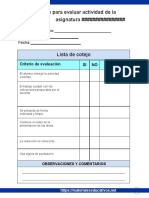 1 Lista de Cotejo para Evaluar Actividad de La Asignatura