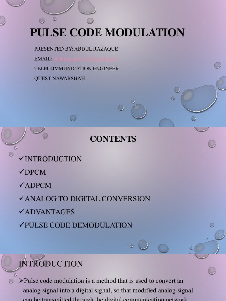 Pulse Code Modulation and Demodulation | PDF