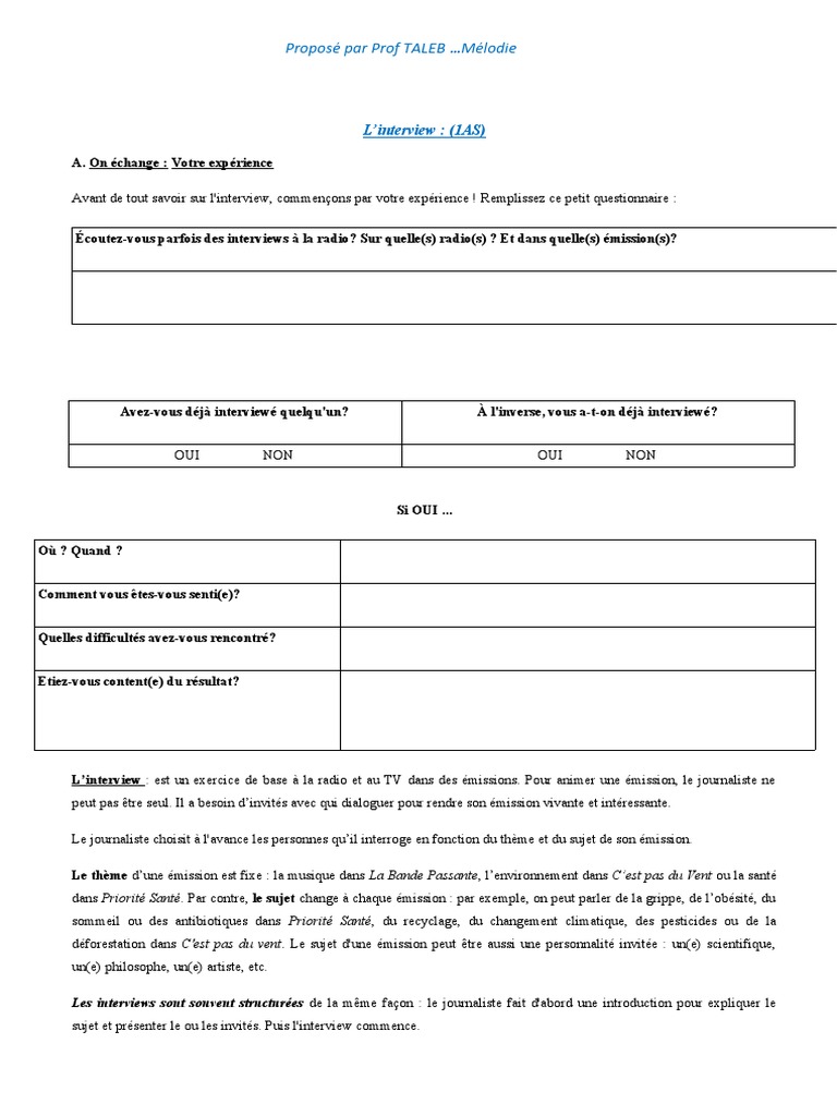 Préparer une interview efficace | PDF | Entretien