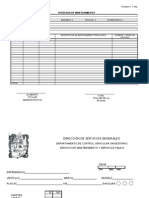 Formato Bitacora de Mantenimiento de Vehiculos