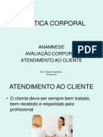 Avaliação corporal e atendimento ao cliente em estética