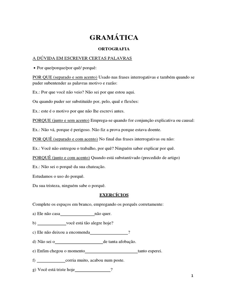Apostila de Gramática 1 Série | PDF | Fonema | Vogal