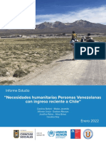 Necesidades Humanitarias Personas Venezolanas Con Ingreso Reciente A Chile