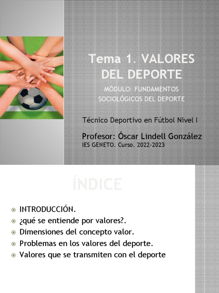 Valores en el Deporte y su Impacto | PDF | Deportes | Comportamiento