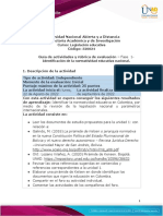 Guía de Actividades y Rúbrica de Evaluación - Fase 1 - Identificación de La Normatividad Educativa Nacional