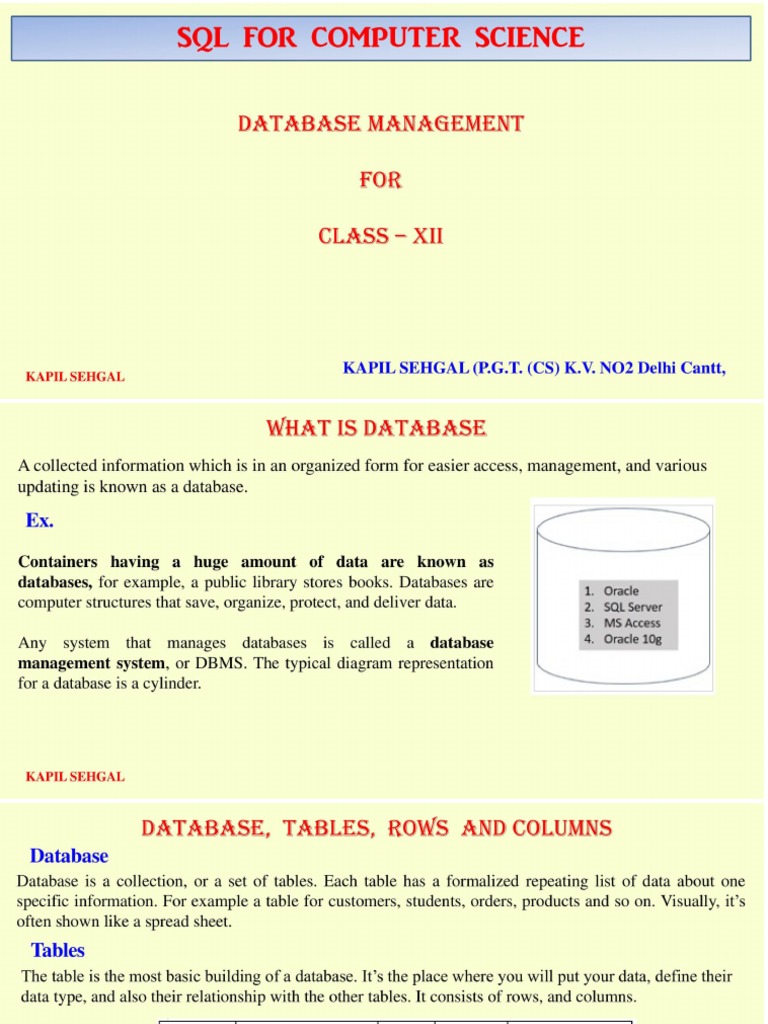 Full Mysql Class 12 | PDF