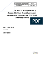 Protocolo para La Manipulación y Disposición Final de Cadáveres COVID EXTRAHOSPITALARIO Version 5