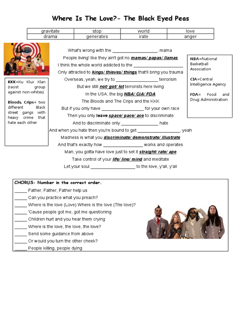 where-is-the-love-by-black-eyed-peas-activities-promoting-classroom