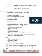 Materiales de Construcción Trabajo de Ampliación de Estacionamiento